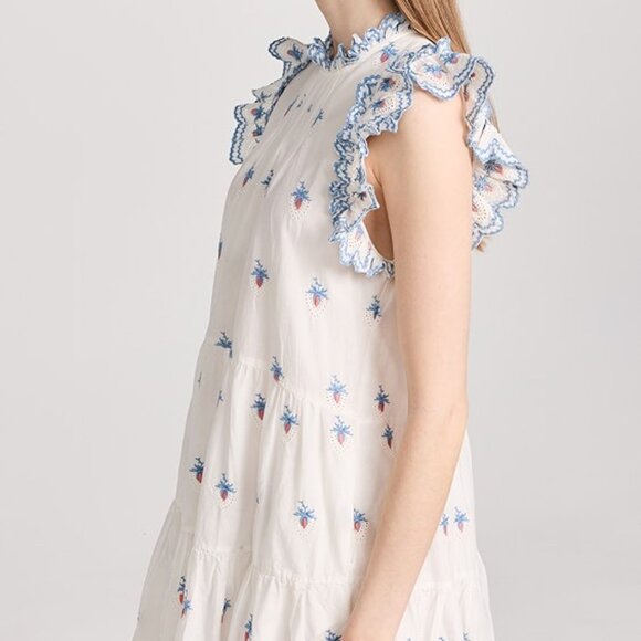 NWT Sea NY Renee Embroidered Strawberry Dress Cream Size S - Picture 3 of 10